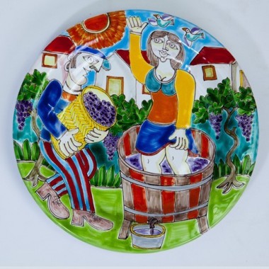 Circular Plate DS 25 cm Grape Treading PT25DS-10 Circular Plate DS 25 cm Grape Treading PT25DS-10